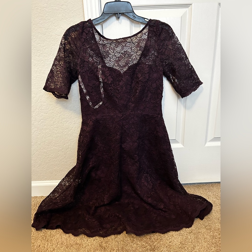 39. David’s Bridal dusty purple Lacey dress